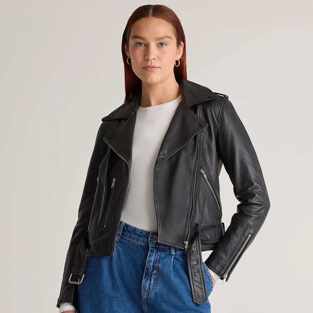 Quince 100% Leather Motorcycle Jacket